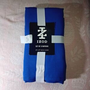 IZOD Set of 8 Napkins 18x18" Square Fabric Blue BRAND-NEW w/tags
